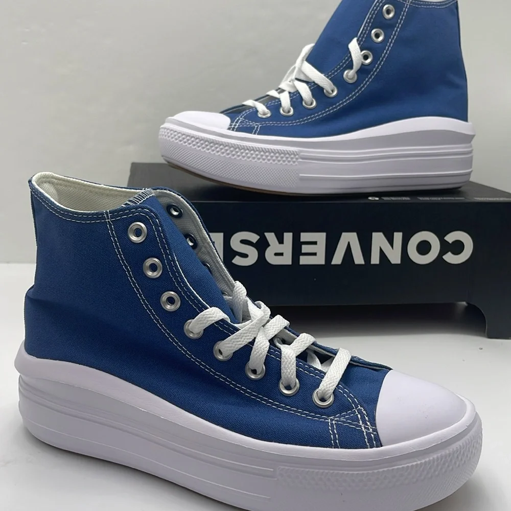 Converse WMNS High-Top Platform Sneakers A09395C CTAS MOVE HI ARMOR BLUE/WHITE